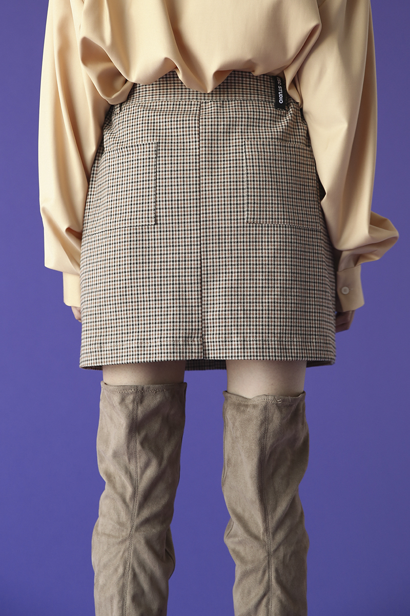 Pocket layered skirt (check)