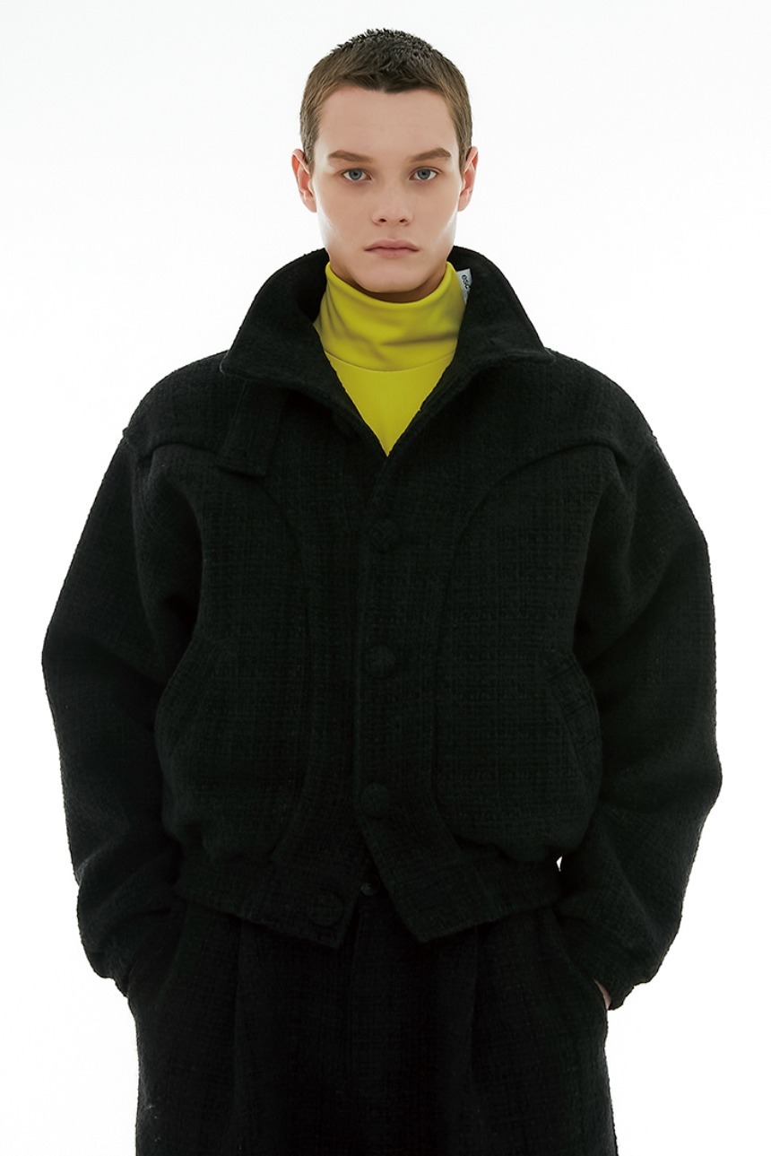 wool high neck jacket (black)누빔안감