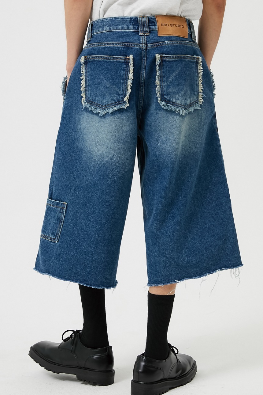 (size:2) washing denim culotte pants (blue)(07/06 배송)