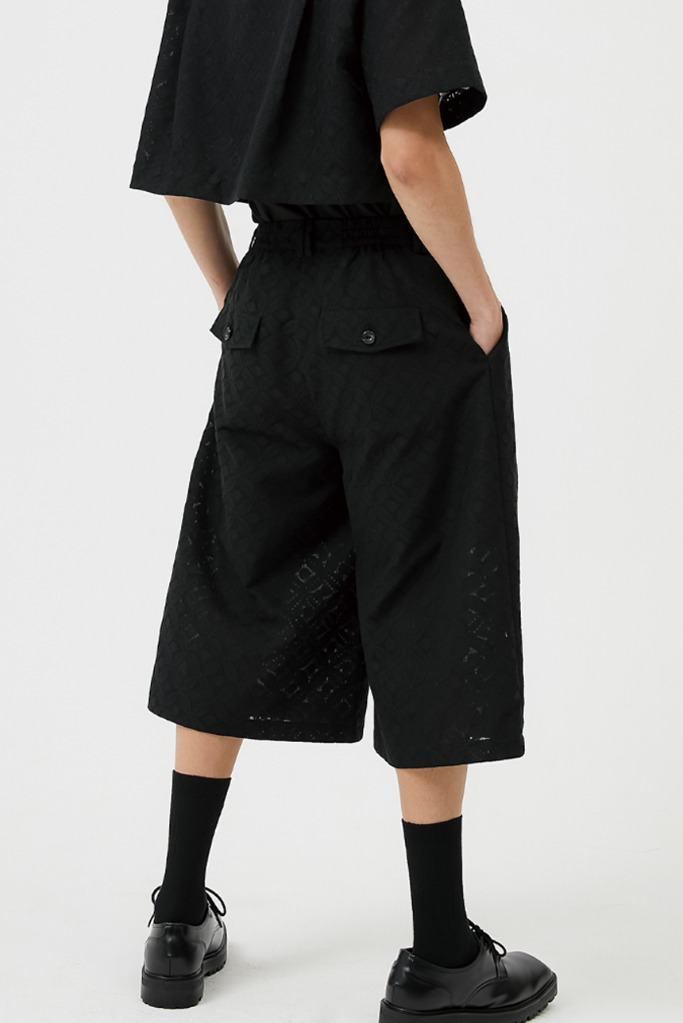 lace culotte pants (black)